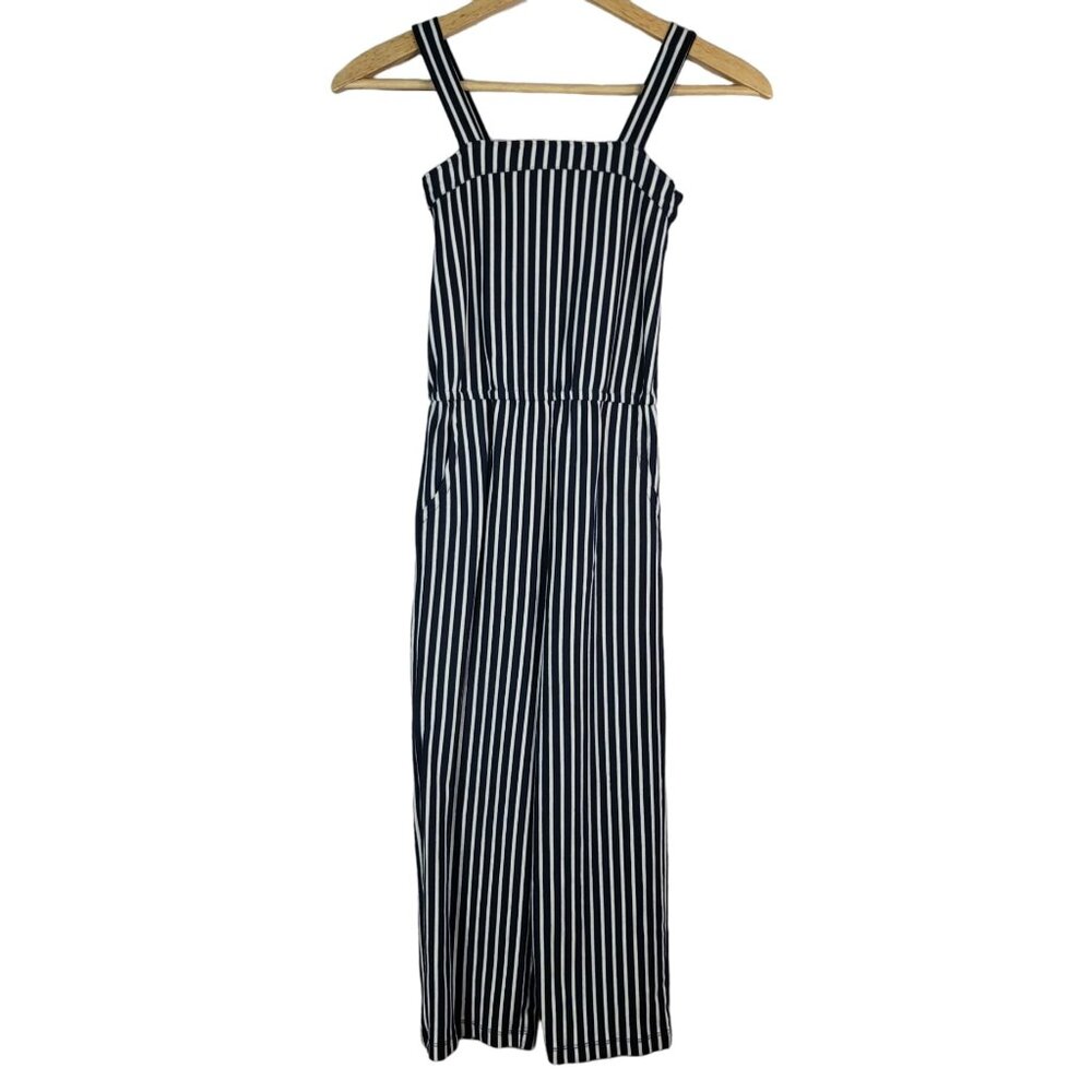 Tucker + Tate Girls Striped Jumpsuit Blue White Size 7 Pockets Pants Sleeveless